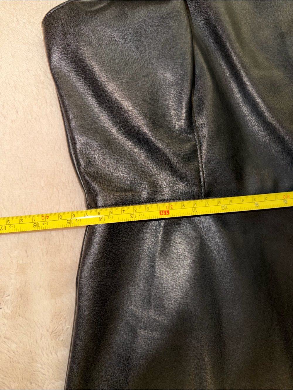Abercrombie & Fitch Black Faux Leather Pinafore Mini Shift Dress - MP - Picture 5 of 8